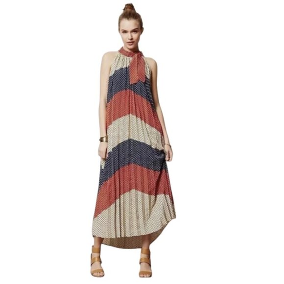 Anthropologie | Dear Creatures Ashbury Sleeveless Polka Dot Halter Maxi Dress - Picture 1 of 11